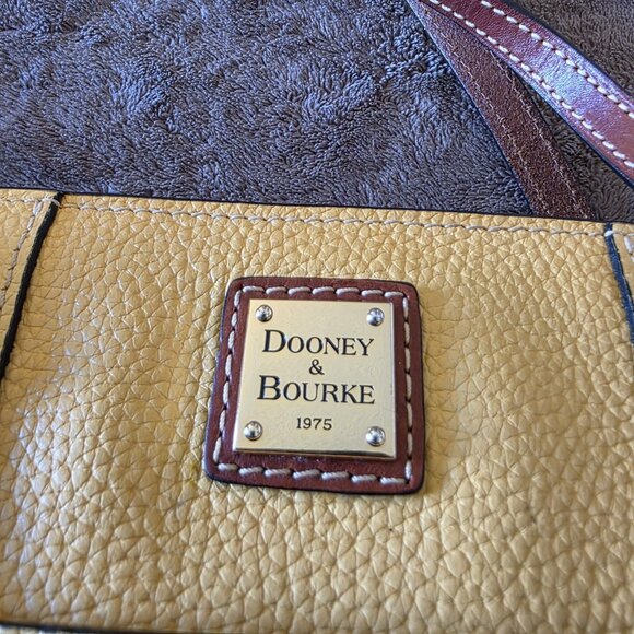 Dooney & Bourke Pebble Grain Small Lexington Tote Bag Yellow Leather Red Lining - Picture 9 of 14